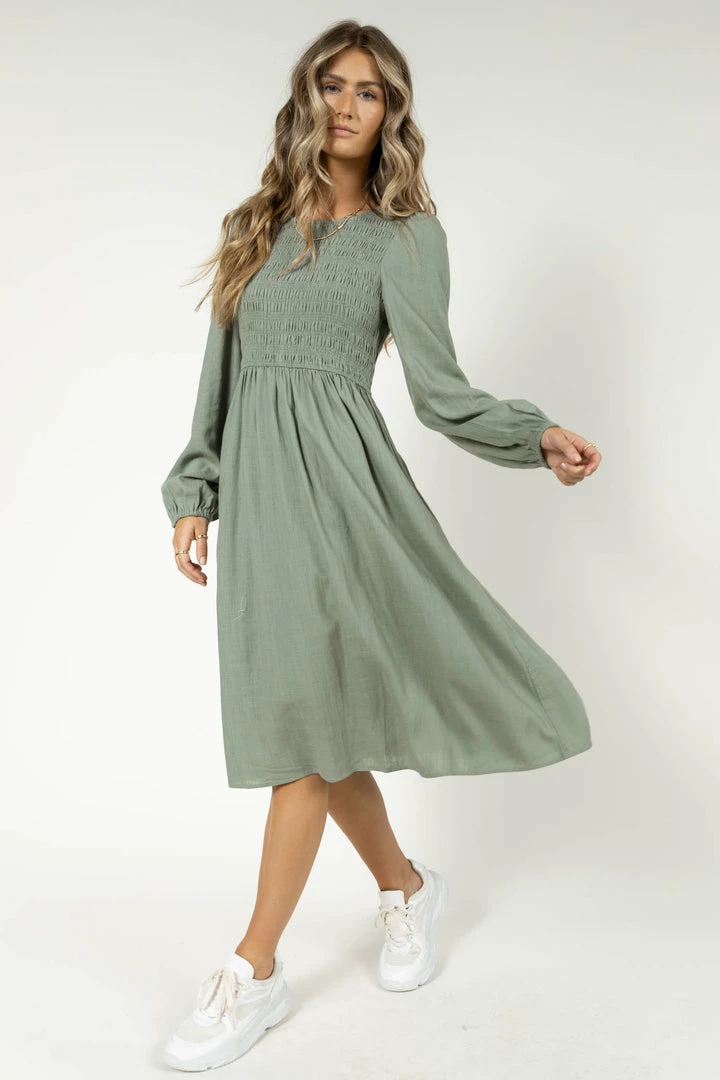 Best Sale π― AARON & AMBER Ainsley Midi π Dress In Sage - FINAL SALE π 3 AARON & AMBER Ainsley Midi Dress In Sage - FINAL SALE