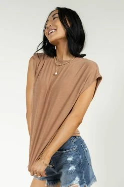 SINA Greta Muscle Tee In Rose - FINAL SALE