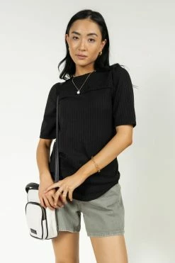 WELLMADE INC Avalon Top In Black - FINAL SALE