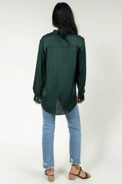 FUN 2 FUN Keagan Button Up In Emerald - FINAL SALE