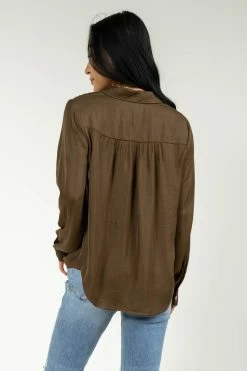 FUN 2 FUN Tops Kyrie Blouse In Olive