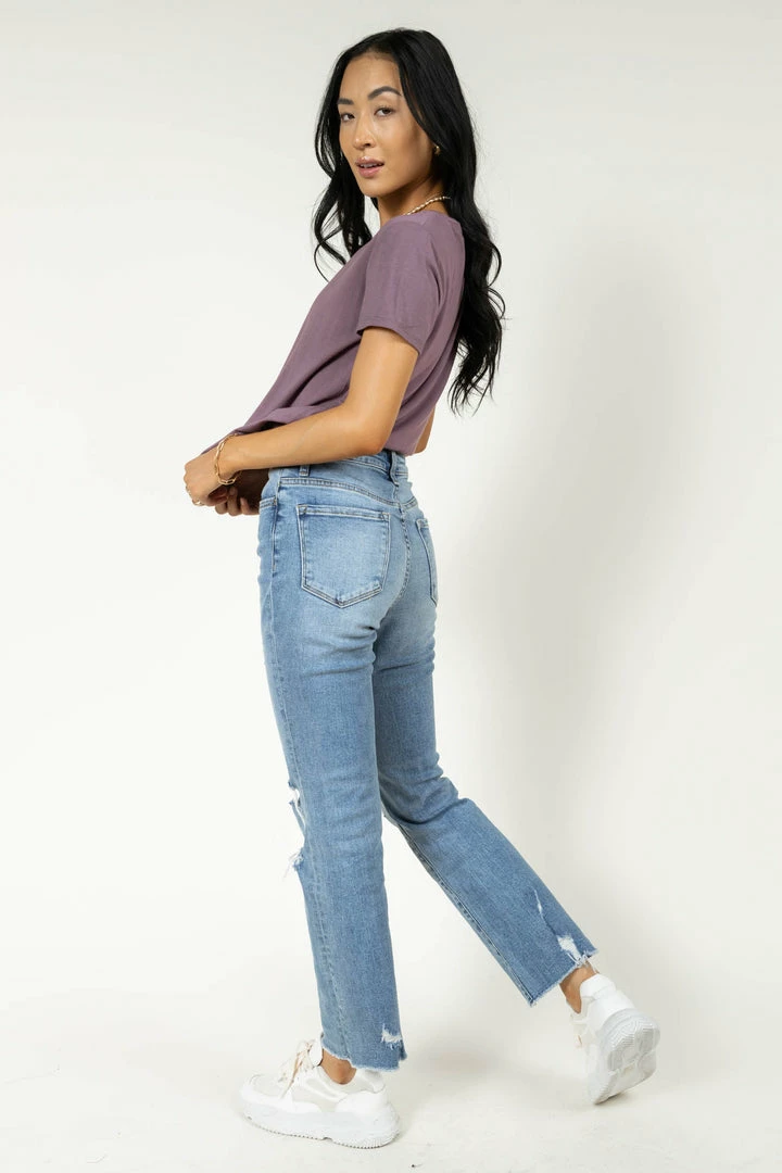 Buy ⭐ LIME N CHILI Essentials V Neck Tee In Mauve - FINAL SALE ❤️ 4 LIME N CHILI Essentials V Neck Tee In Mauve - FINAL SALE