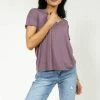 LIME N CHILI Essentials V Neck Tee In Mauve - FINAL SALE