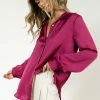 FUN 2 FUN Keagan Button Up In Magenta - FINAL SALE