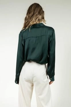 FUN 2 FUN Keagan Button Up In Emerald - FINAL SALE