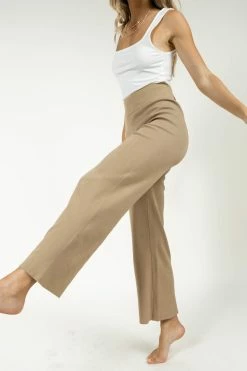 CRESCENT Micaela Wide Leg Pant In Camel - FINAL SALE