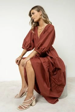 AARON & AMBER Carmel Maxi Dress In Brick - FINAL SALE