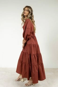 AARON & AMBER Carmel Maxi Dress In Brick - FINAL SALE