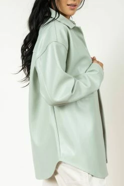 CALISTA Florence Shirt Jacket In Sage - FINAL SALE