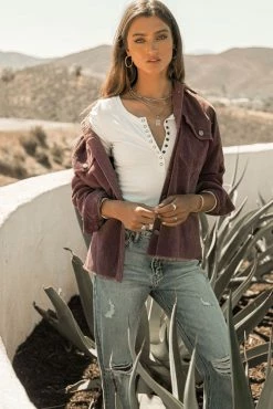 WORUI Ivanna Henley Top In Lavender - FINAL SALE