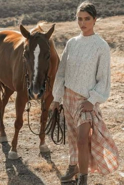 LISTICLE Sachi Plaid Skirt In Pink - FINAL SALE