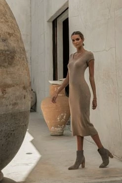 SAGE CLOTHING Saya Knit Dress In Nude - FINAL SALE