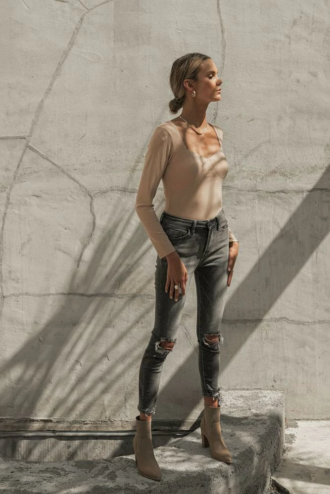 Buy 🤩 LE LIS Stalina Ribbed Bodysuit In Nude - FINAL SALE 🤩 2 LE LIS Stalina Ribbed Bodysuit In Nude - FINAL SALE