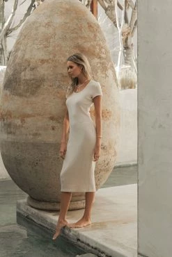 SAGE CLOTHING Saya Knit Dress In Nude - FINAL SALE