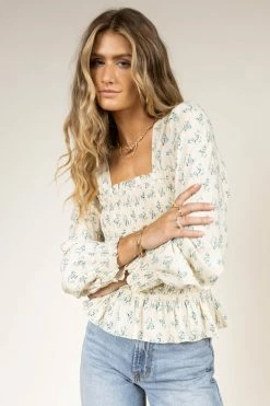 SINA Ariana Smocked Blouse Tops