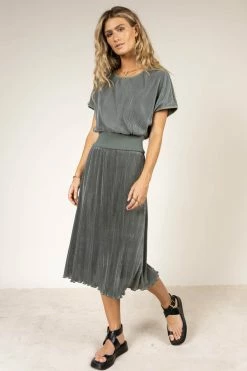 SINA Adaline Midi Dress In Olive - FINAL SALE