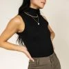 DYNAMIC FASHION Bella Ribbed Tank In Black - FINAL SALE