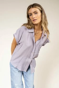 FUN 2 FUN Ruby Button Down Top - FINAL SALE Tops