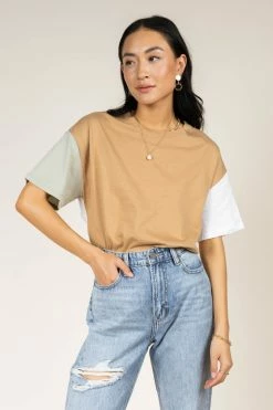 Deals π Tres Bien Brenna Tee In Tan Tops π 9 Tres Bien Brenna Tee In Tan Tops
