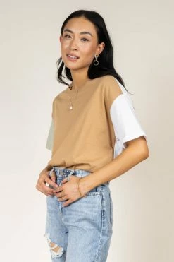Deals π Tres Bien Brenna Tee In Tan Tops π 7 Tres Bien Brenna Tee In Tan Tops