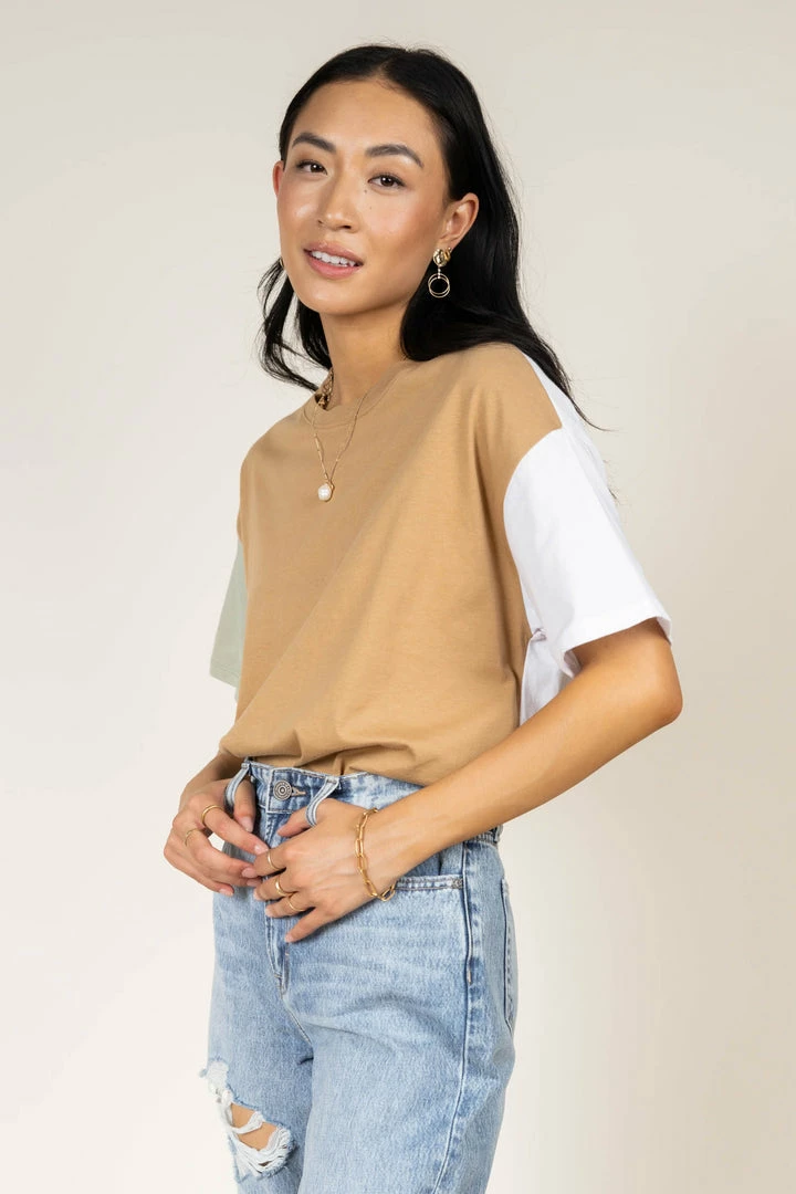 Deals π Tres Bien Brenna Tee In Tan Tops π 3 Tres Bien Brenna Tee In Tan Tops