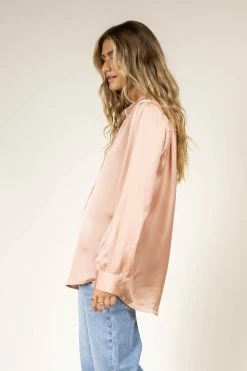 FUN 2 FUN Keagan Button Up In Blush - FINAL SALE