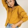 FUN 2 FUN Tops Larissa Button Down Blouse In Mustard - FINAL SALE