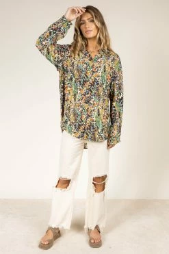 LIME N CHILI Kayte Button Down Top - FINAL SALE