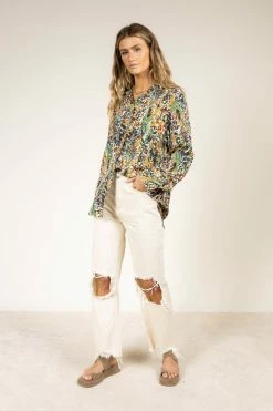 LIME N CHILI Kayte Button Down Top - FINAL SALE