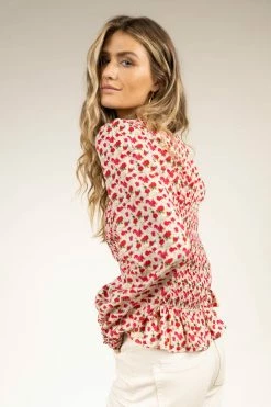 SINA Emery Smocked Blouse Tops