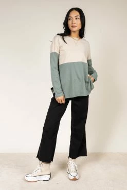 Tres Bien Tops Dallas Color Block Top In Jade