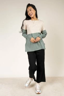 Tres Bien Tops Dallas Color Block Top In Jade