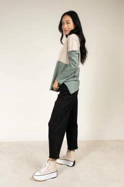 Tres Bien Tops Dallas Color Block Top In Jade