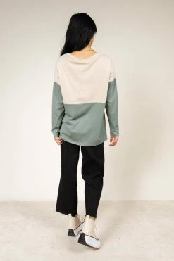 Tres Bien Tops Dallas Color Block Top In Jade