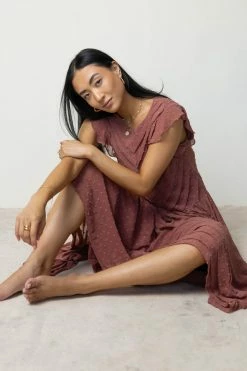 SINA Ulysses Maxi Dress In Mauve - FINAL SALE