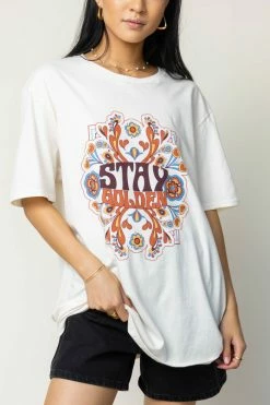 SWEET CLAIRE Tops Stay Golden Graphic Tee