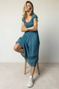 WORUI Dorian Midi Dress In Teal - FINAL SALE