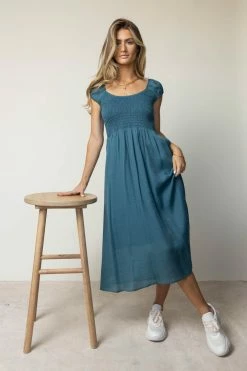 WORUI Dorian Midi Dress In Teal - FINAL SALE