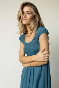 WORUI Dorian Midi Dress In Teal - FINAL SALE