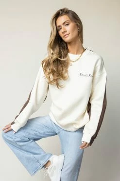 BAILEY ROSE Don't Know Don't Care Pullover In Brown Tops