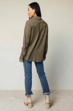 WORUI Mason Button Up In Olive - FINAL SALE
