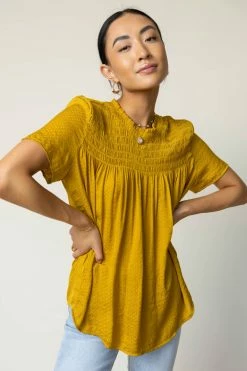 FUN 2 FUN Anne Blouse In Mustard - FINAL SALE Tops