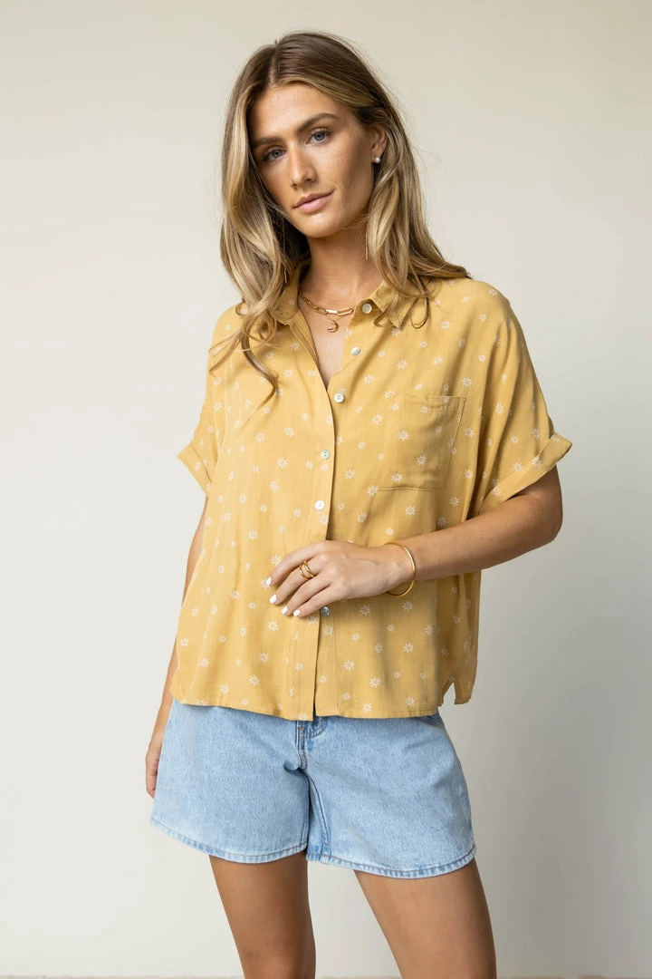 Cheap π FUN 2 FUN Melanie Button Down Top In Mustard - FINAL SALE β 4 FUN 2 FUN Melanie Button Down Top In Mustard - FINAL SALE