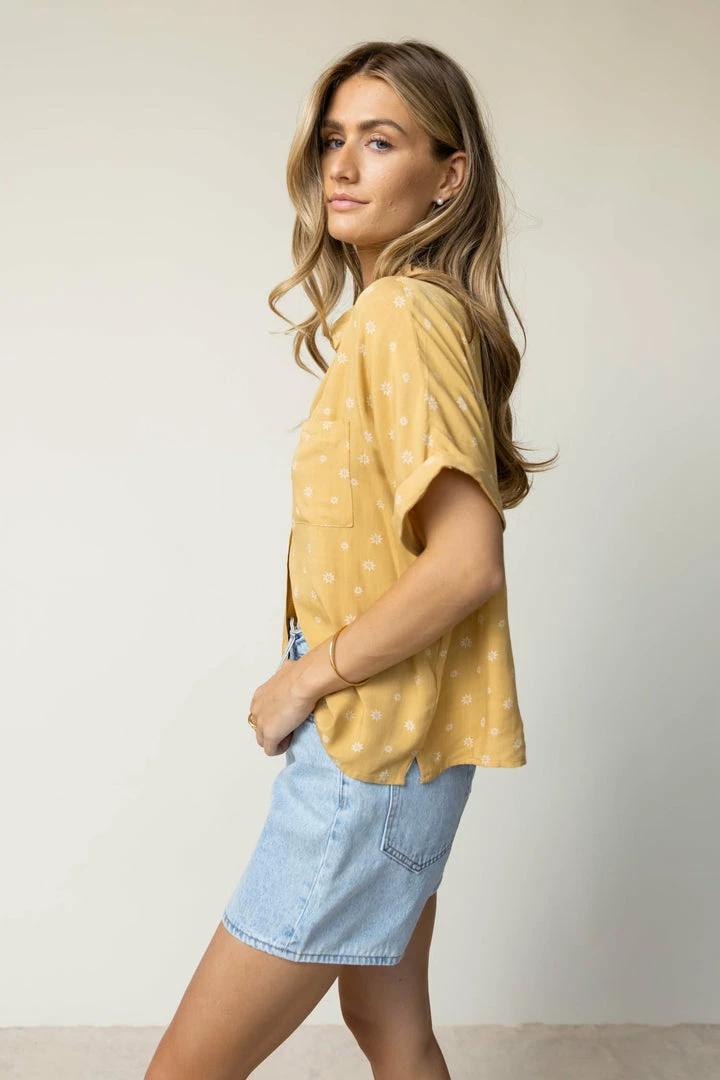 Cheap π FUN 2 FUN Melanie Button Down Top In Mustard - FINAL SALE β 2 FUN 2 FUN Melanie Button Down Top In Mustard - FINAL SALE