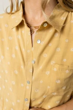 Cheap π FUN 2 FUN Melanie Button Down Top In Mustard - FINAL SALE β 7 FUN 2 FUN Melanie Button Down Top In Mustard - FINAL SALE