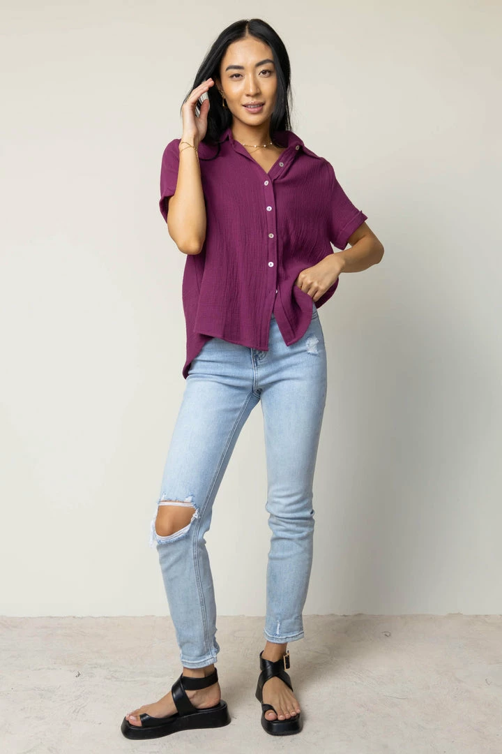 Flash Sale π₯° FUN 2 FUN Tops Piper Button Down Top In Purple - FINAL SALE π₯ 5 FUN 2 FUN Tops Piper Button Down Top In Purple - FINAL SALE
