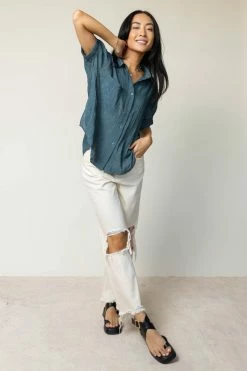 SINA Hartley Button Down In Teal