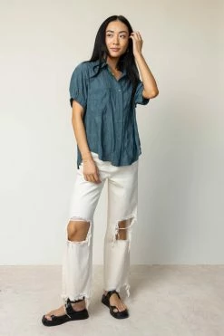 Buy π₯° SINA Hartley Button Down In Teal β 7 SINA Hartley Button Down In Teal