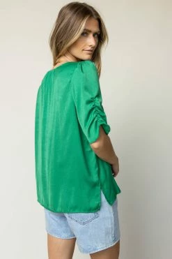 FUN 2 FUN Belinda Blouse In Kelly Green - FINAL SALE