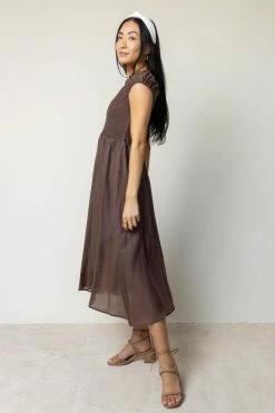 WORUI Dorian Midi Dress In Brown - FINAL SALE